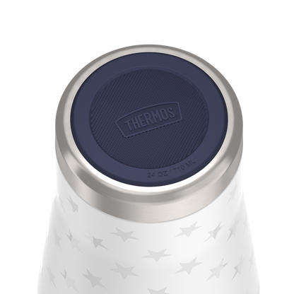 Thermos 24oz ICON TUMBLER WITH SLIDE LOCK LID White Stars