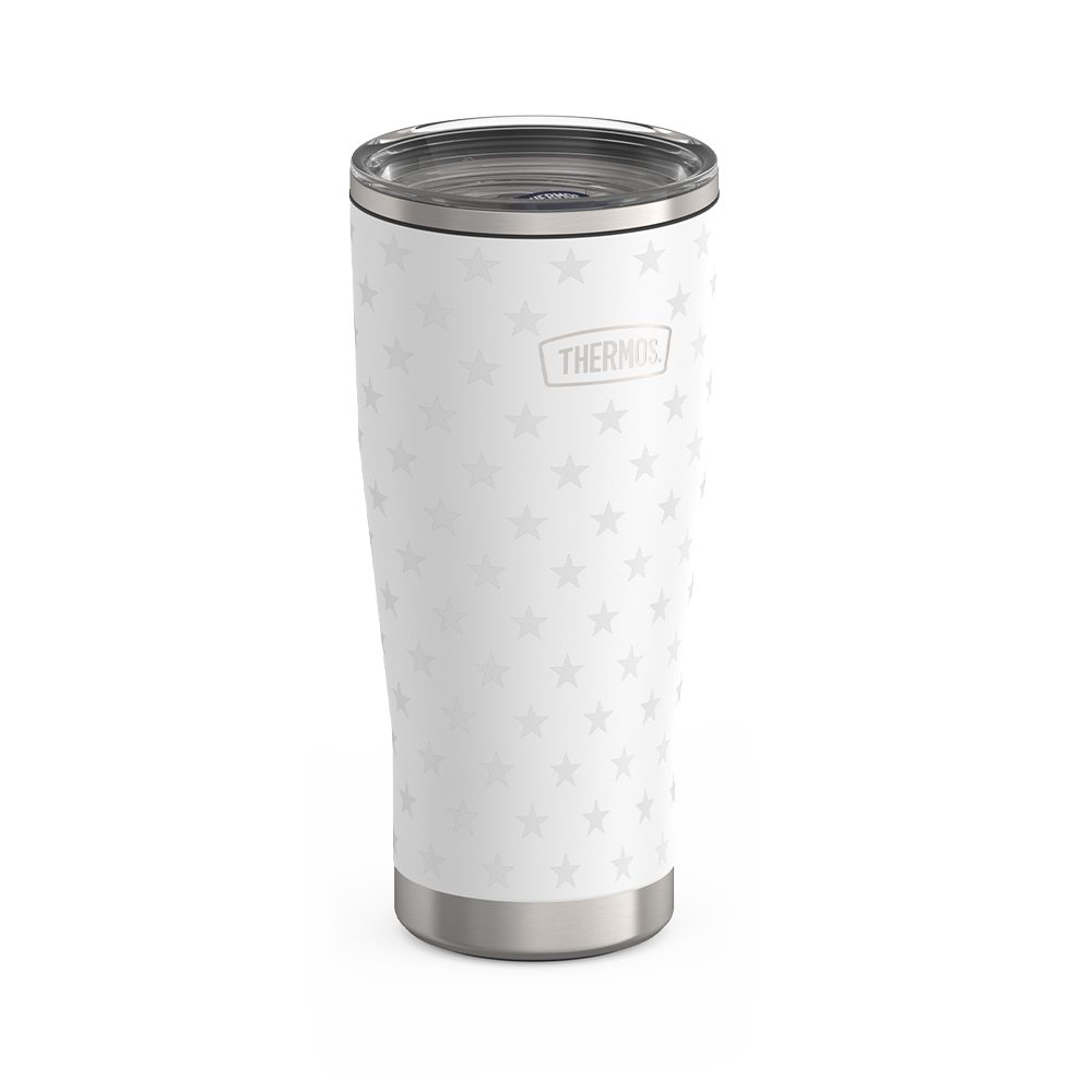Thermos 24oz ICON TUMBLER WITH SLIDE LOCK LID White Stars