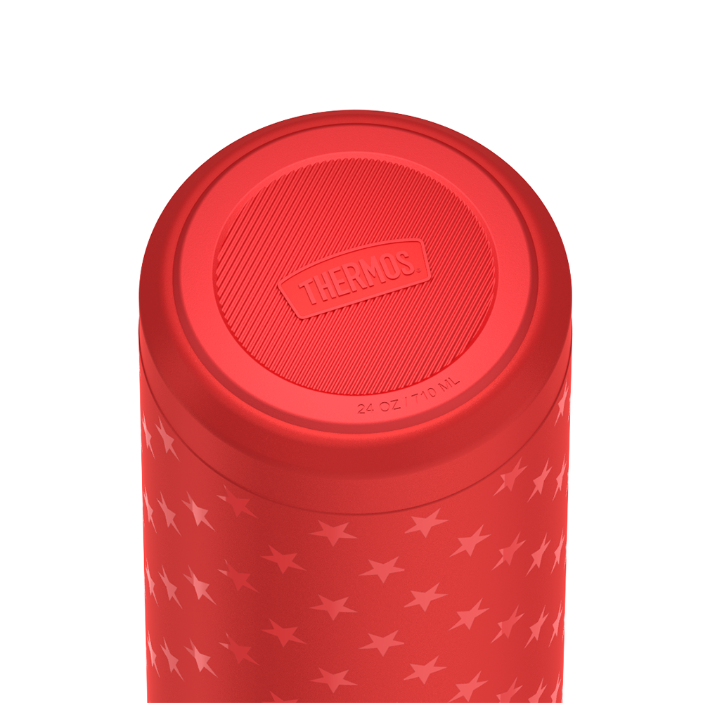Thermos 24oz ICON WATER BOTTLE WITH SPOUT Red Stars