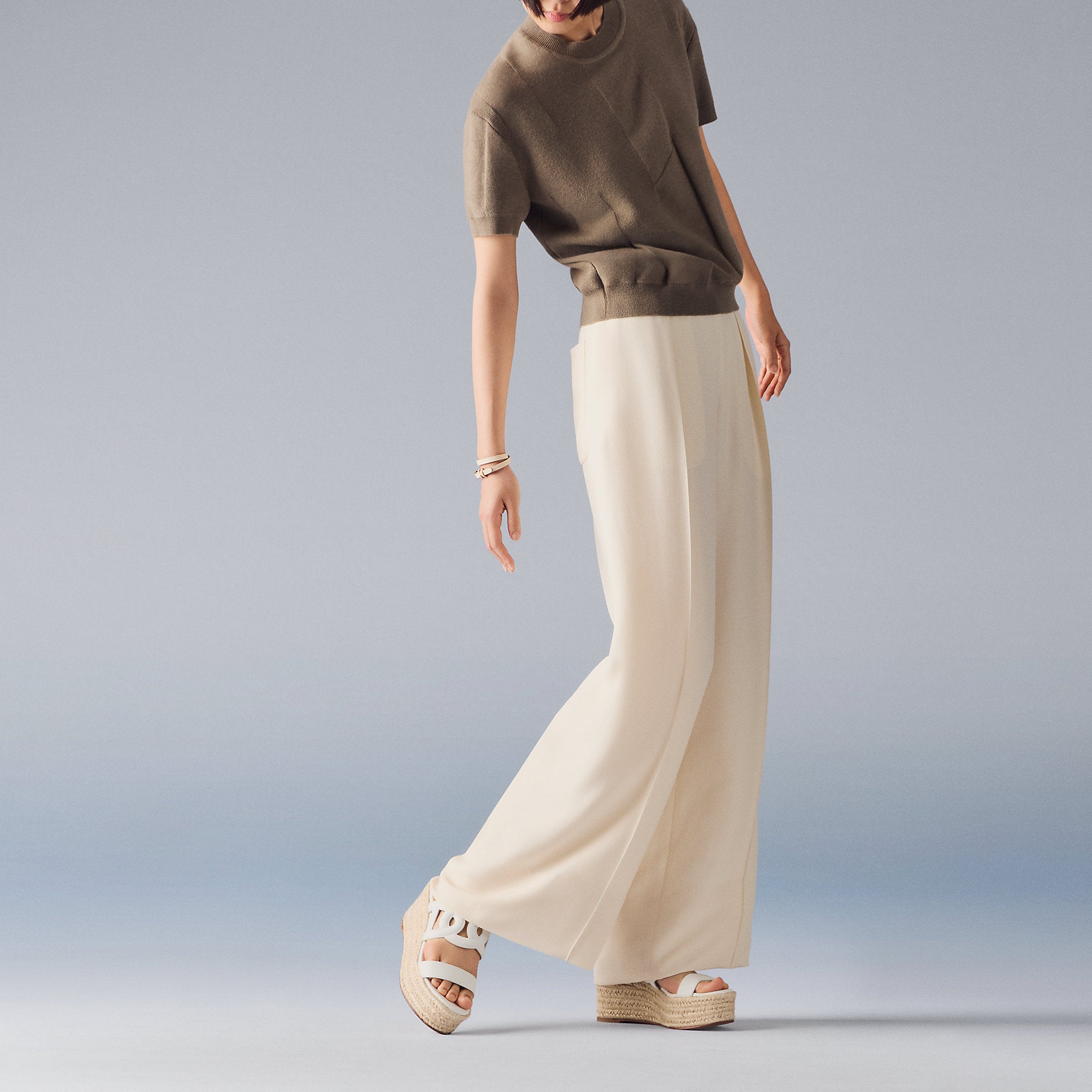  Hermes Ithea 30 Espadrille Blanc