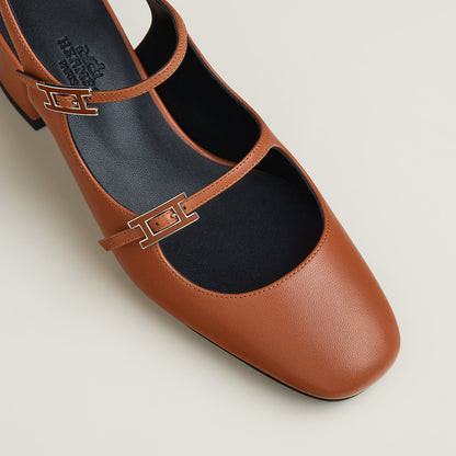  Hermes Jackie 50 Pump Marron Alezan