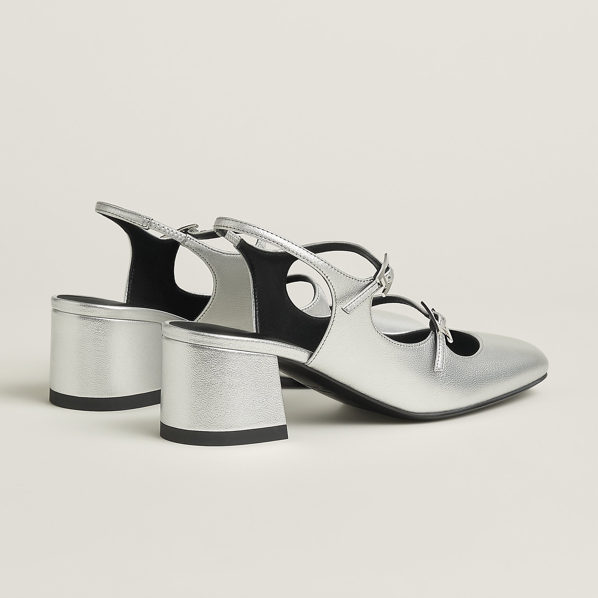  Hermes Jackie 50 Pump Gris Argent