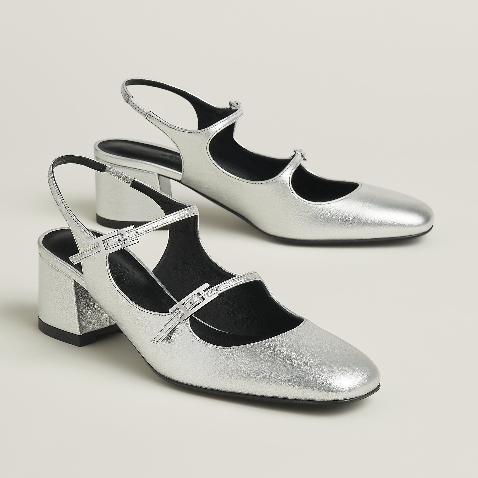  Hermes Jackie 50 Pump Gris Argent