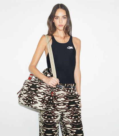 Jacquard Satchel Black/Red Black/Red