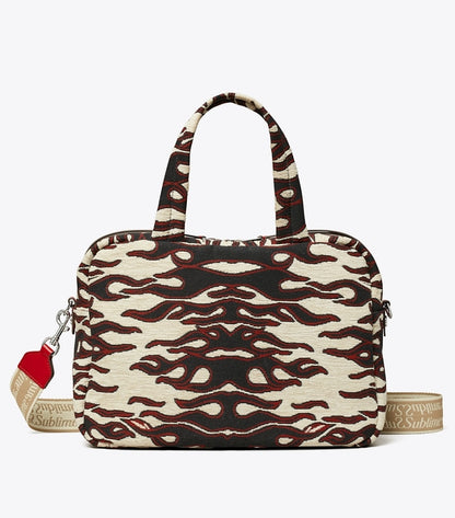 Jacquard Satchel Black/Red Black/Red