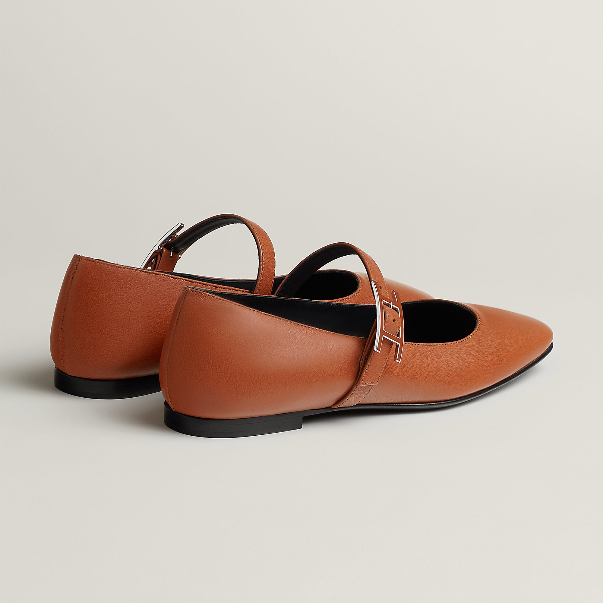  Hermes Jane Ballet Flat Marron Alezan