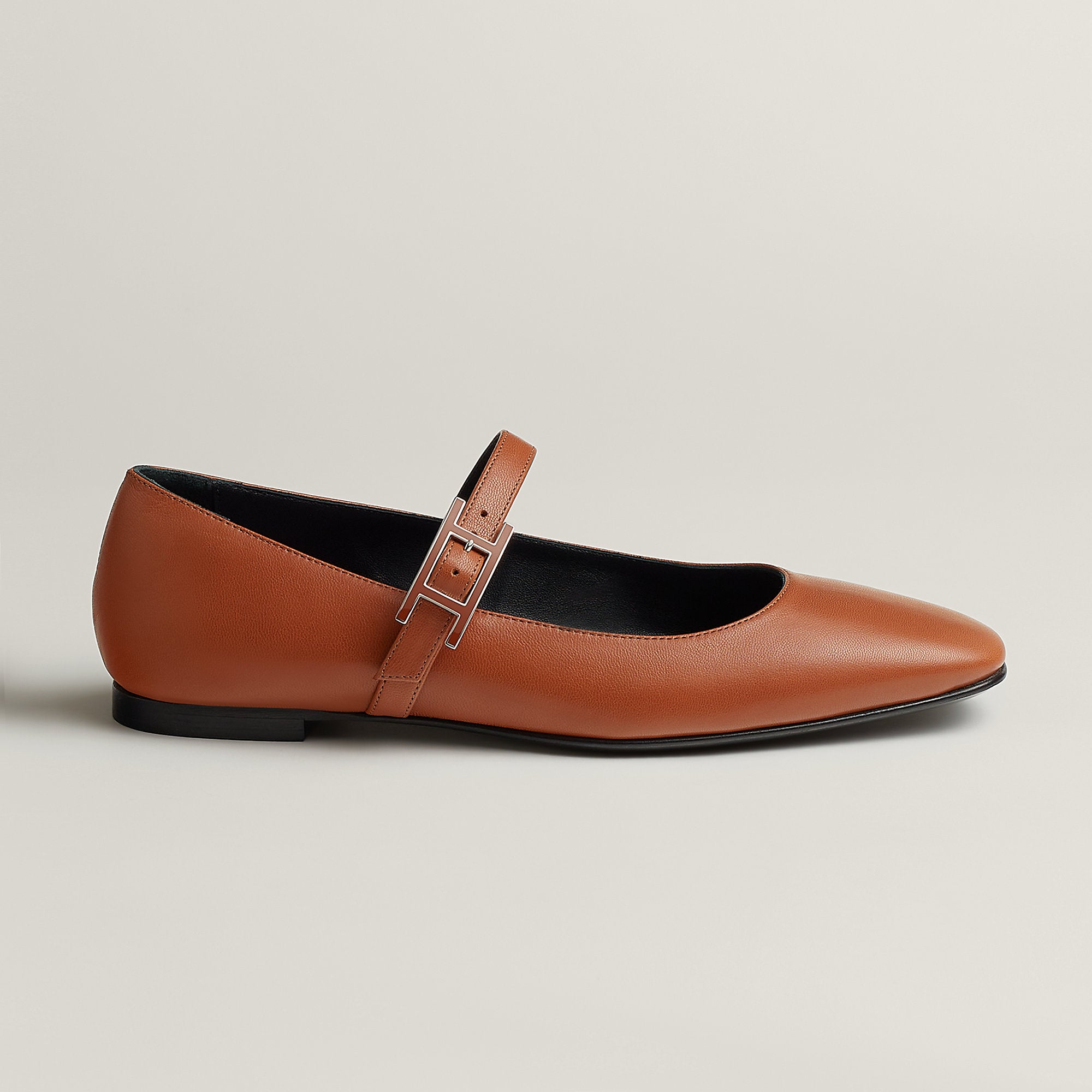  Hermes Jane Ballet Flat Marron Alezan
