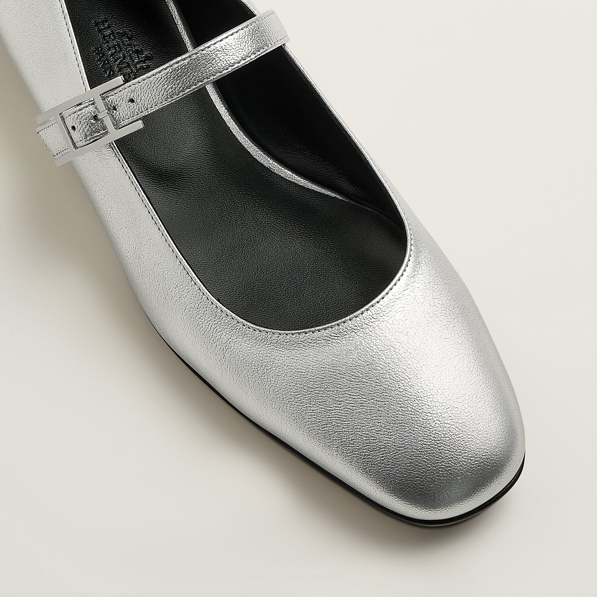  Hermes Jane Ballet Flat Gris Argent