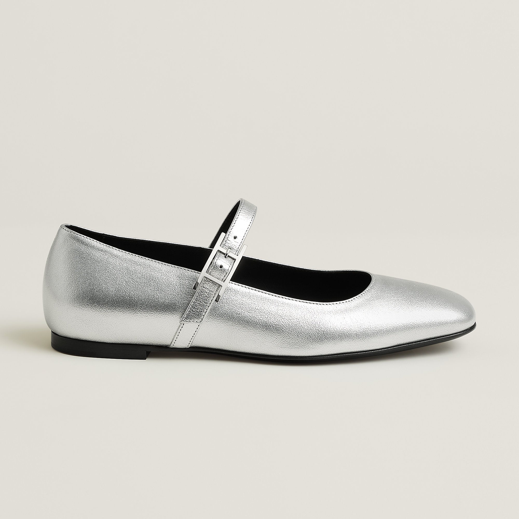  Hermes Jane Ballet Flat Gris Argent