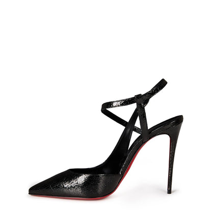  Jenlove 100mm Leather Heeled Pumps Black Black