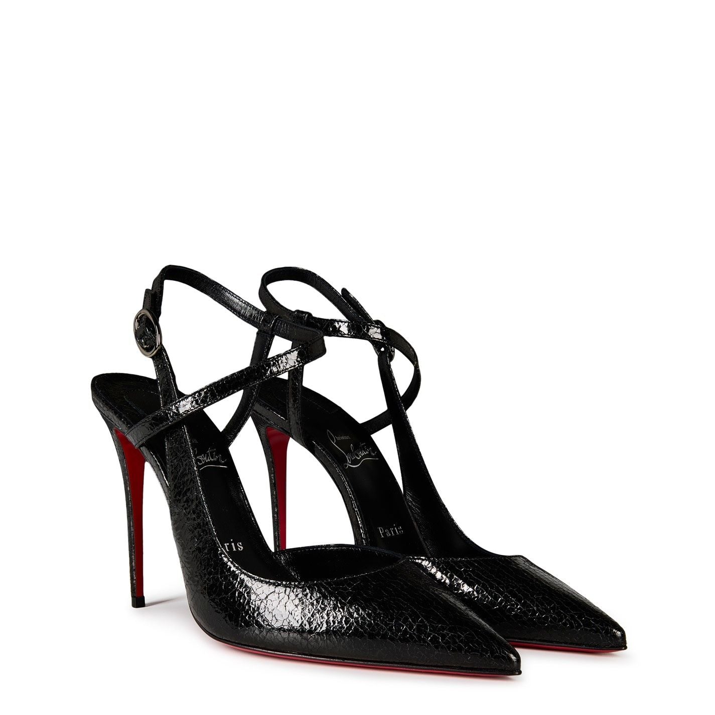  Jenlove 100mm Leather Heeled Pumps Black Black