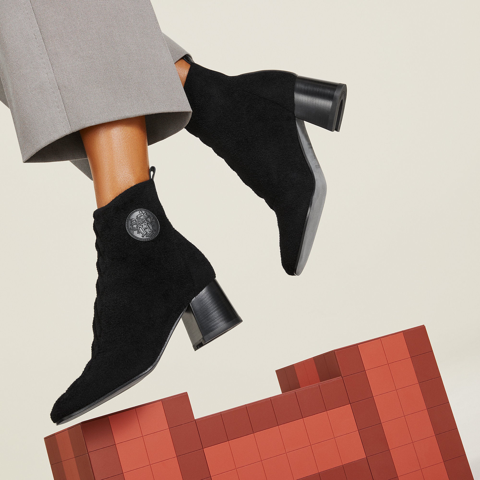  Hermes Jenna 60 Ankle Boot Noir