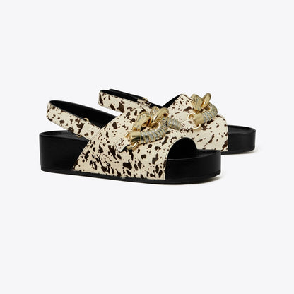 Tory Burch Jessa Platform Sandal COW PRINT / BLACK