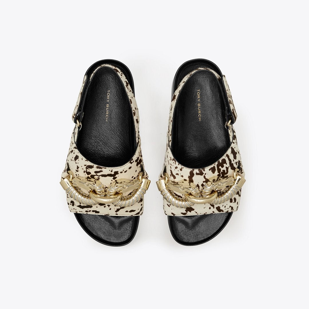 Tory Burch Jessa Platform Sandal COW PRINT / BLACK