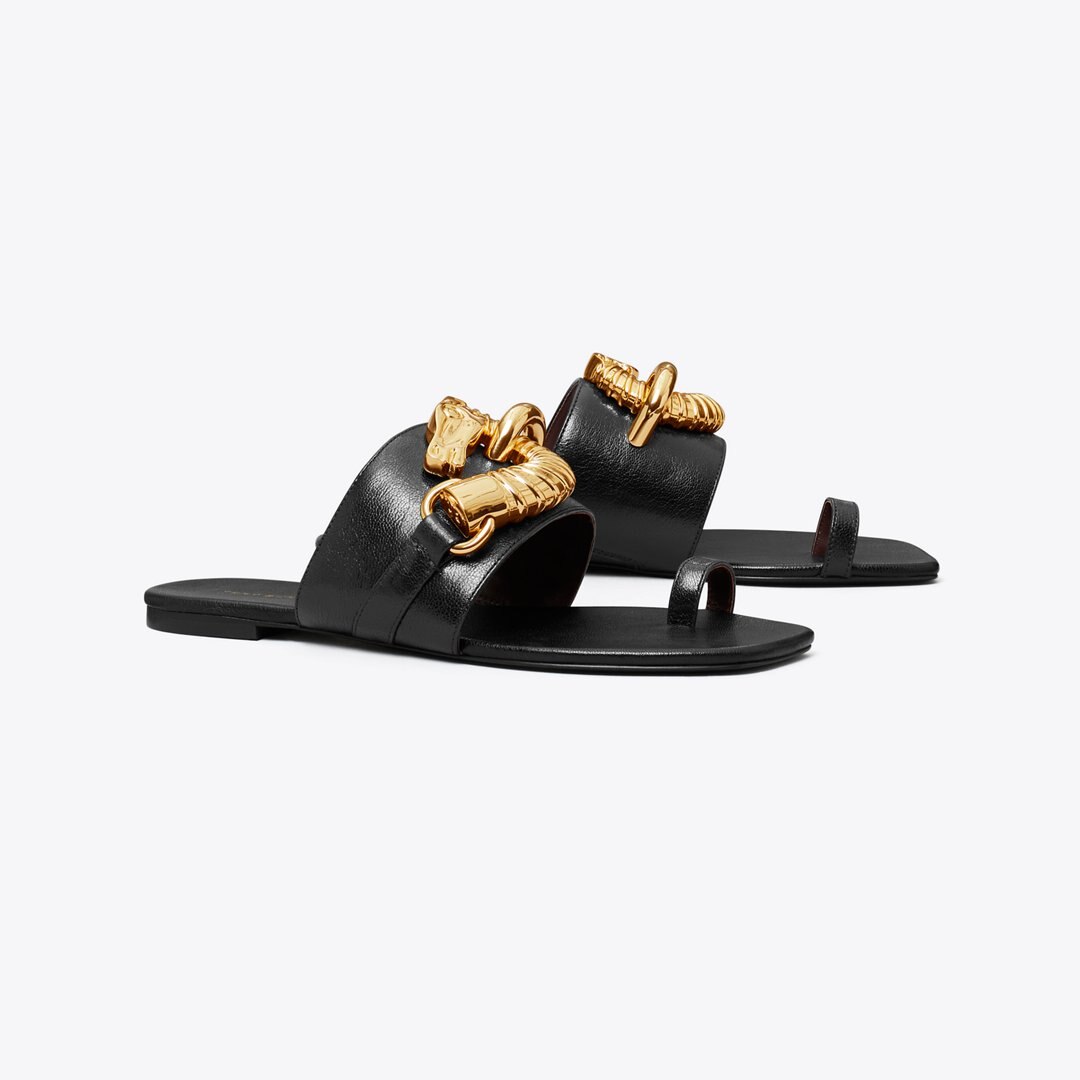 Tory Burch Jessa Toe Ring Sandal PERFECT BLACK