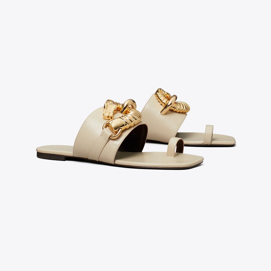Tory Burch Jessa Toe Ring Sandal STONE GRAY