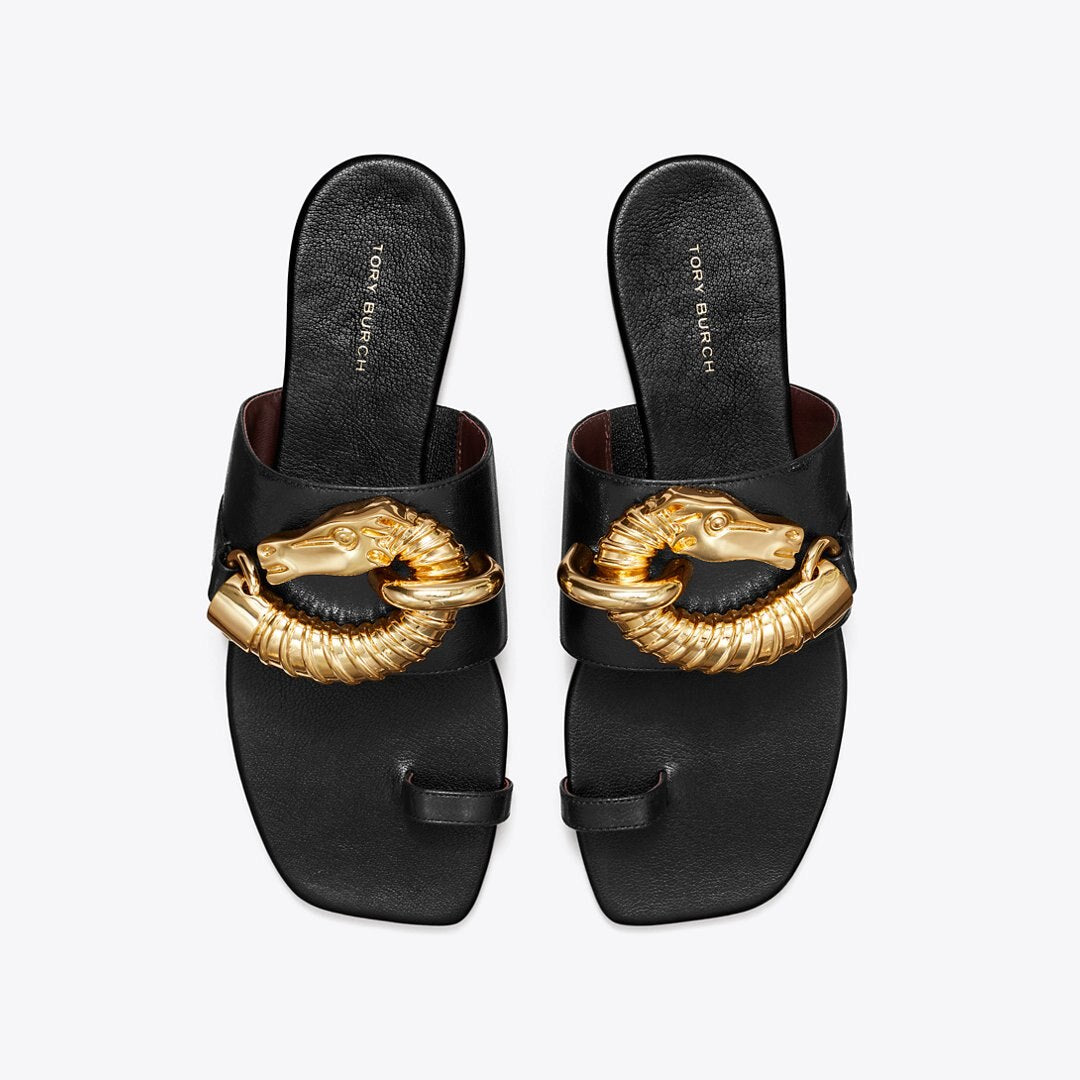 Tory Burch Jessa Toe Ring Sandal PERFECT BLACK