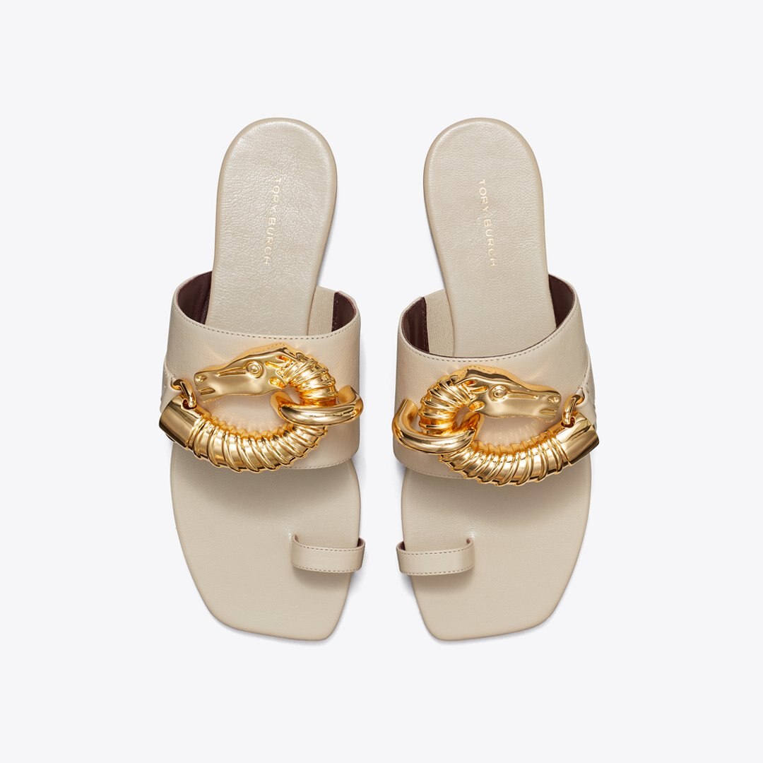 Tory Burch Jessa Toe Ring Sandal STONE GRAY