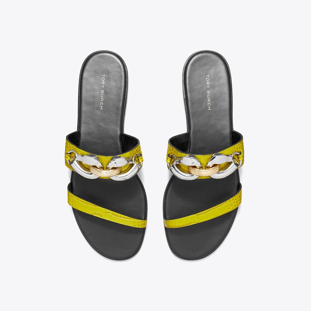 Tory Burch Jessa Two-Strap Sandal GREEN TOMATO