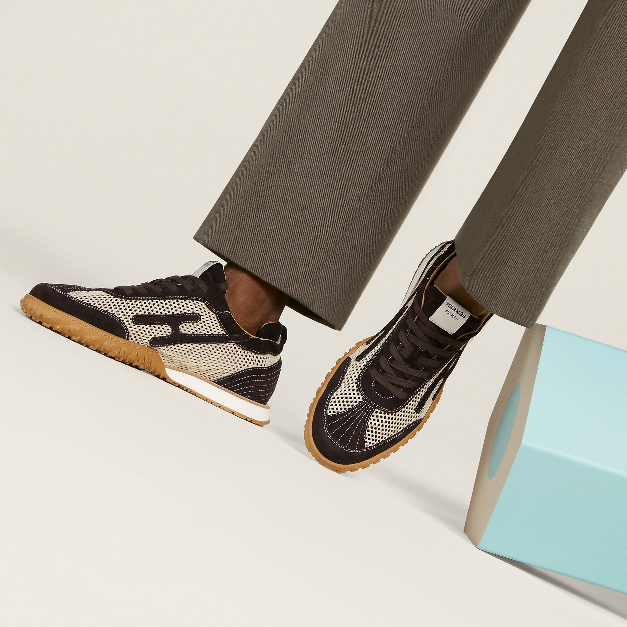  Hermes Jet Sneaker Beige Lin