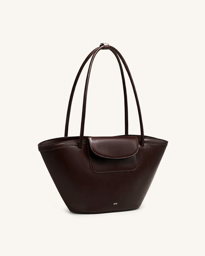 Jw Pei Corinne Pocket Tote Bag Dark Brown