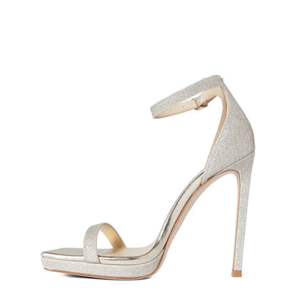 Jimmy Choo Women's Alva 120 Sandals Platinum Ice