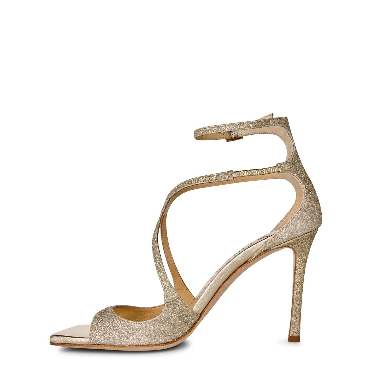 Jimmy Choo Women's Azia 95 Leather Sandals Platinum Ice
