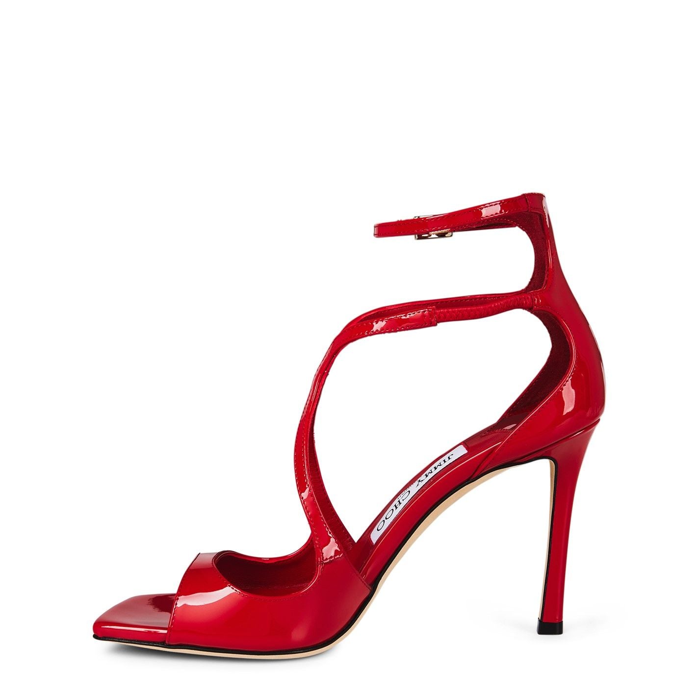 Jimmy Choo Women's Azia 95 Leather Sandals POSTBOX RED