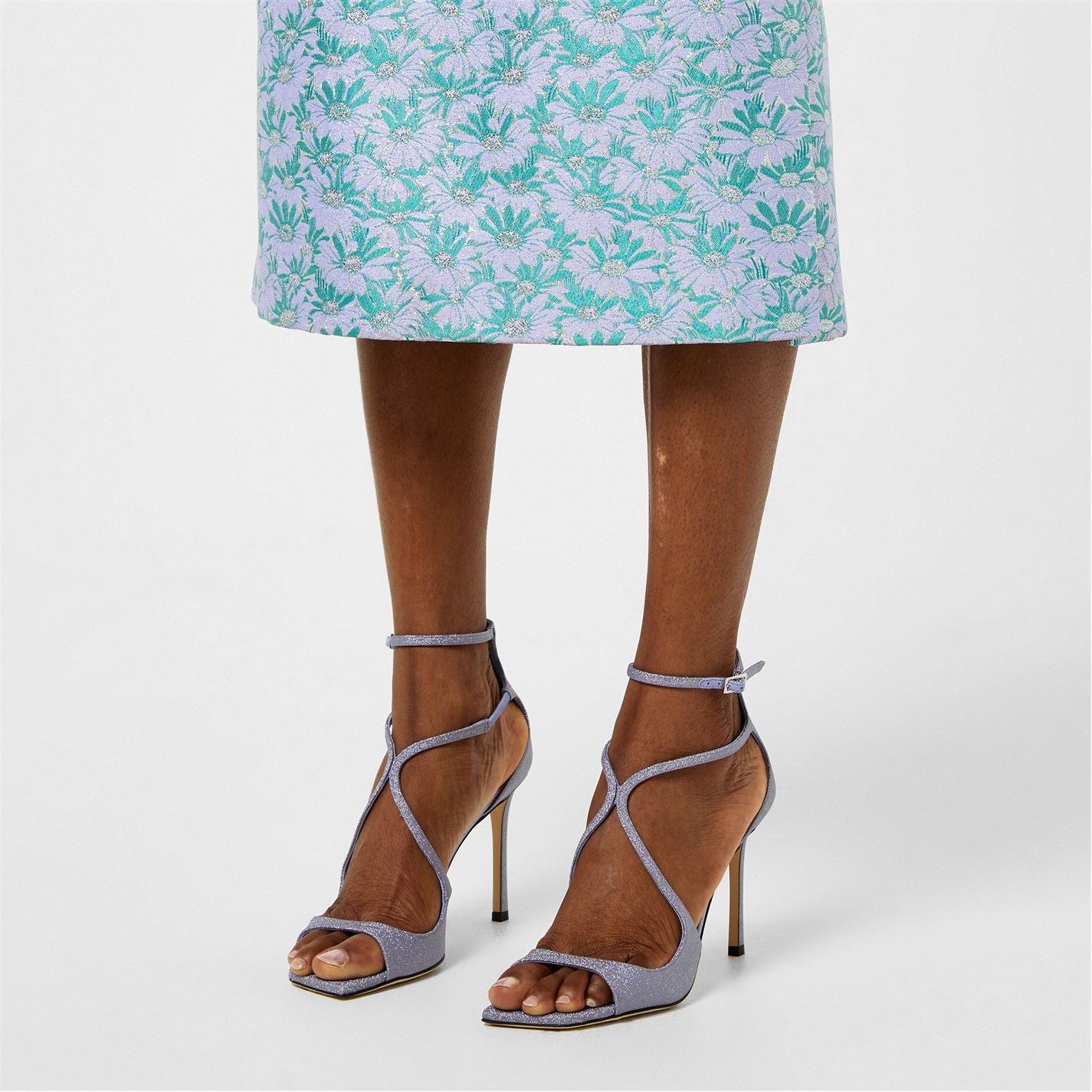 Jimmy Choo Women's Azia 95 Leather Sandals TANZANITE
