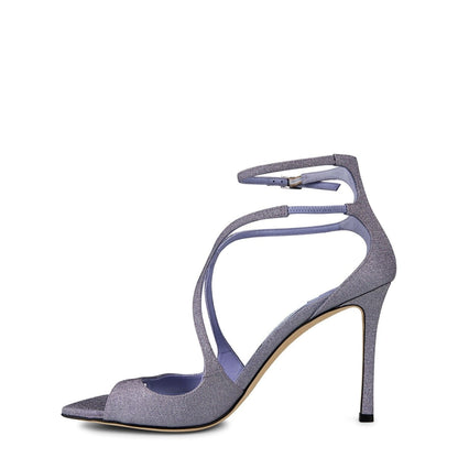 Jimmy Choo Women's Azia 95 Leather Sandals TANZANITE