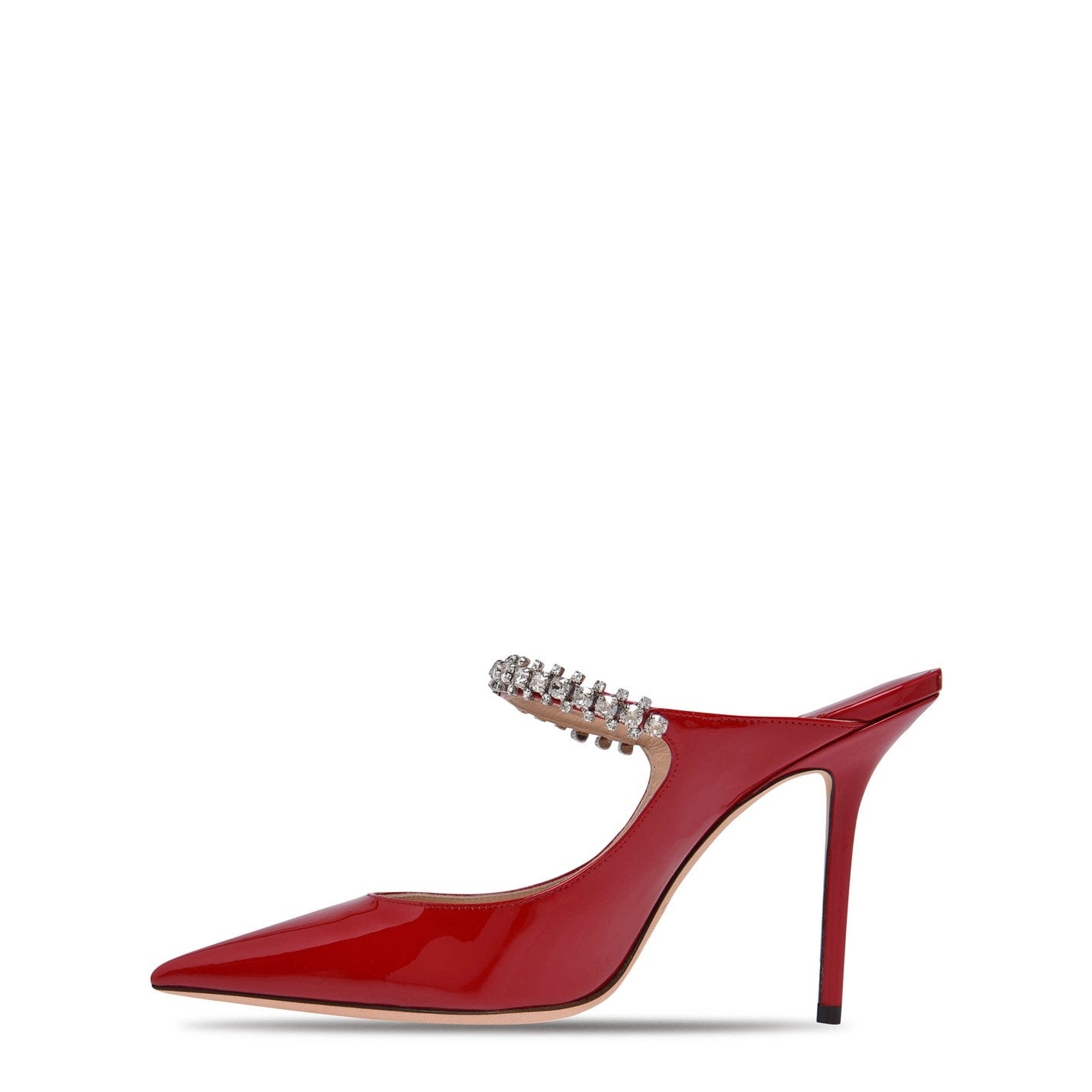 Jimmy Choo Women's Crystal Leather Heeled Mules 100mm Red