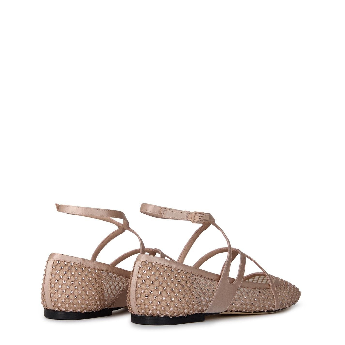 Jimmy Choo Women's Crystal Mesh Satin Astoria Ballet Flat Macaron