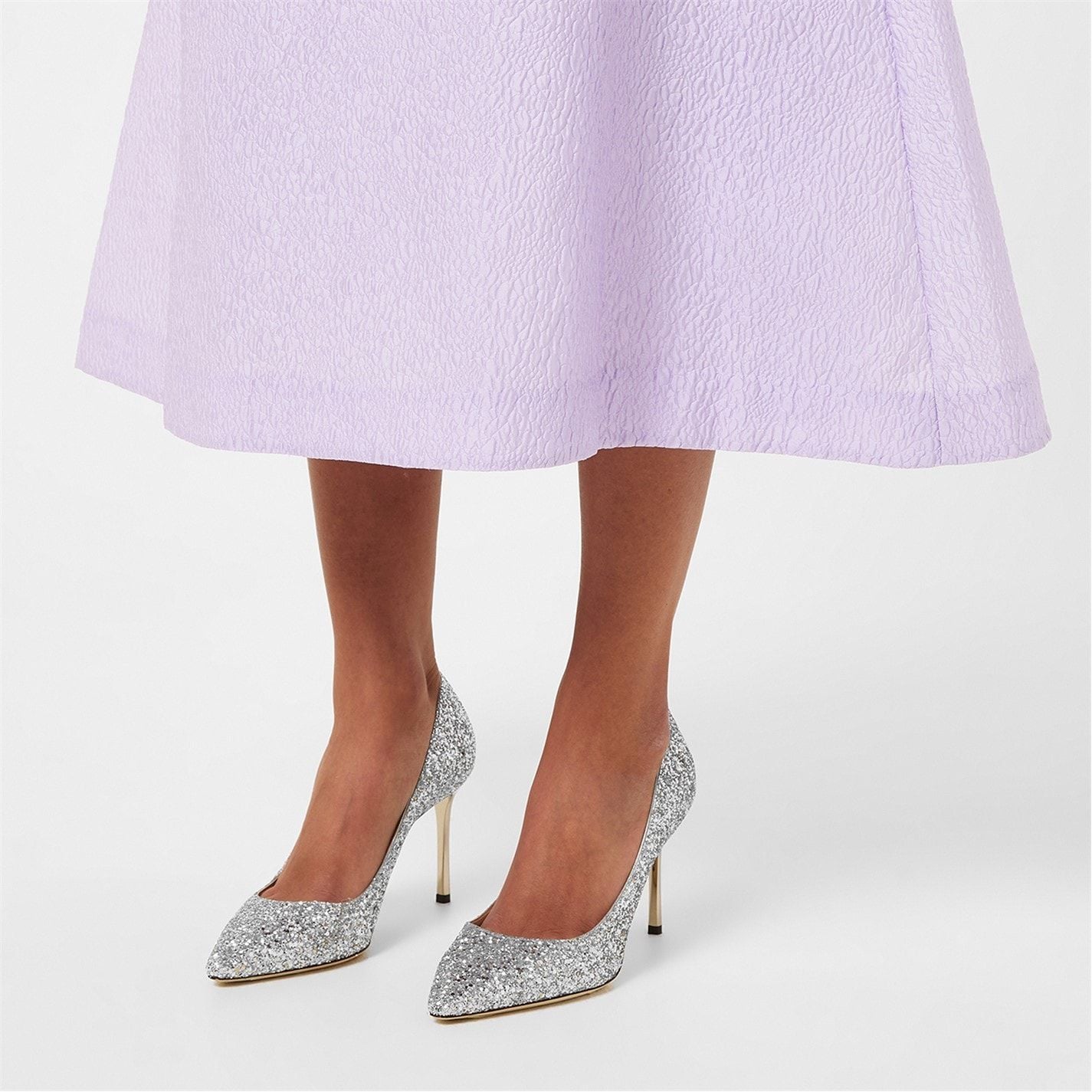 Jimmy Choo Women's Glitter Romy 85 Heels Champagne UK