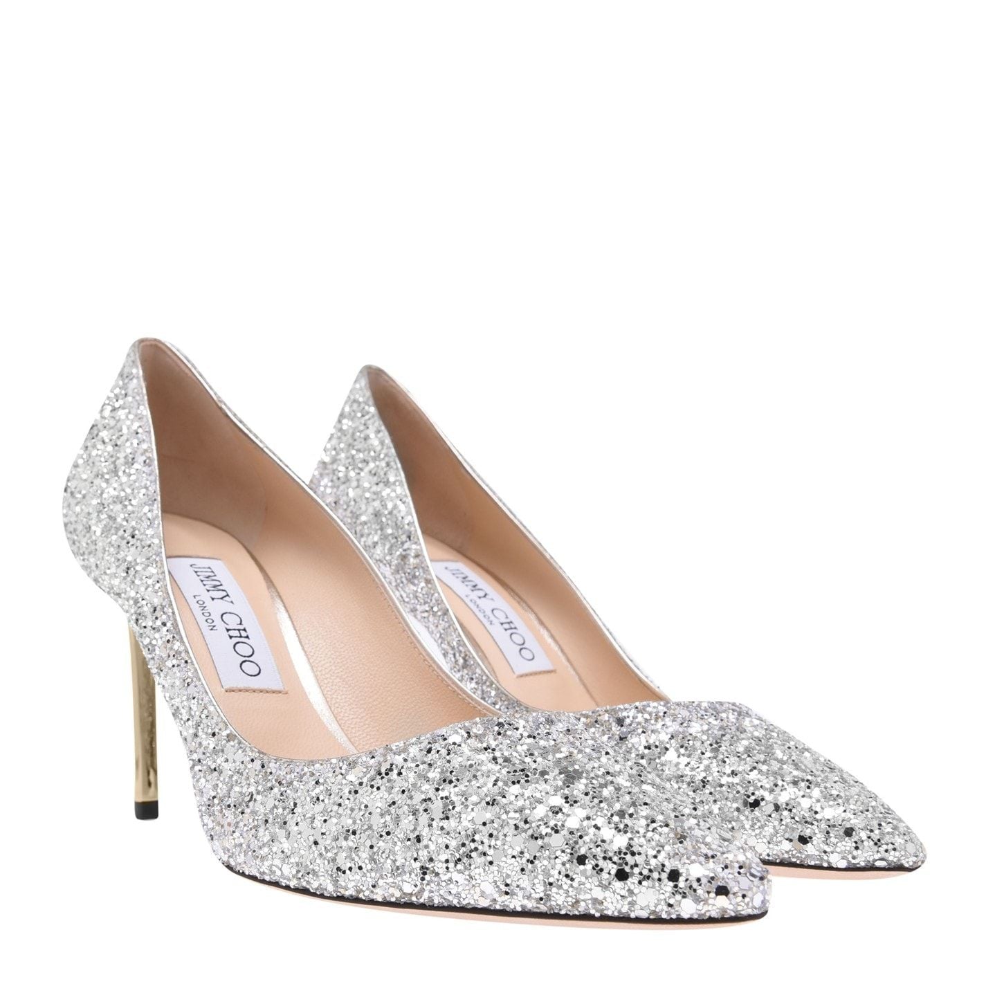 Jimmy Choo Women's Glitter Romy 85 Heels Champagne