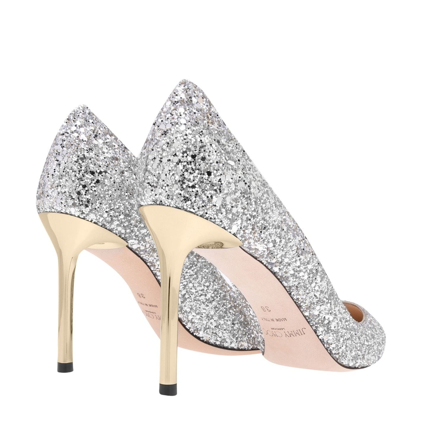 Jimmy Choo Women's Glitter Romy 85 Heels Champagne