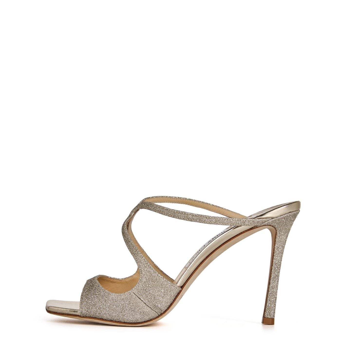 Jimmy Choo Women's Glittered Anise 95 Sandals Platinum Ice