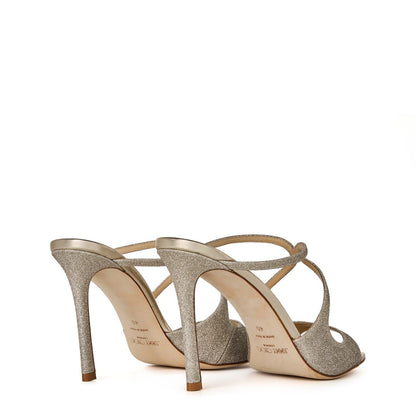 Jimmy Choo Women's Glittered Anise 95 Sandals Platinum Ice