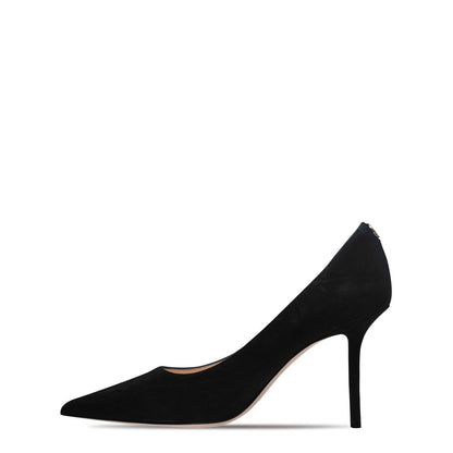 Jimmy Choo Women's Love Suede 85h Heels Black