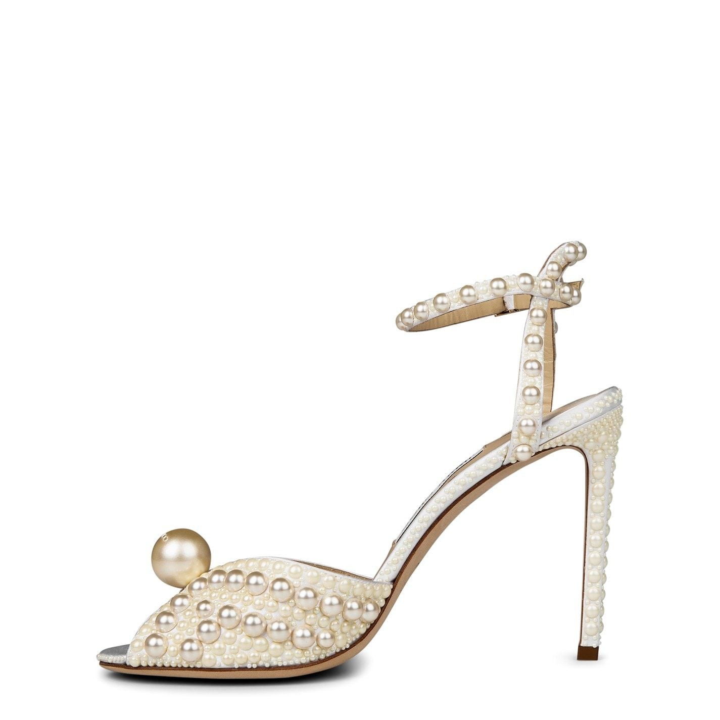 Jimmy Choo Women's Pearl Sacora 100 Heels White Pearl