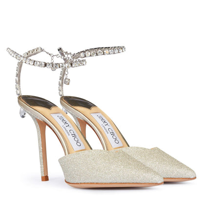 Jimmy Choo Women's Saeda 100 Glitter Pumps Platinum Ice