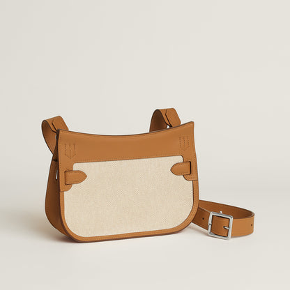  Hermes Jypsiere Mini Toile & Cuir Bag Cru