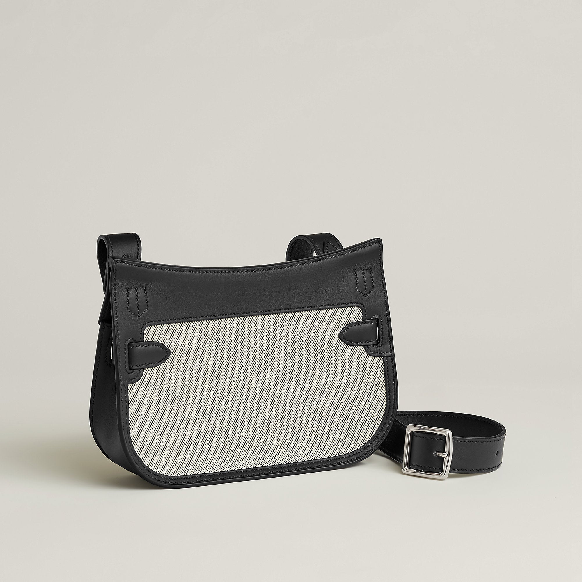  Hermes Jypsiere Mini Toile & Cuir Bag Cru