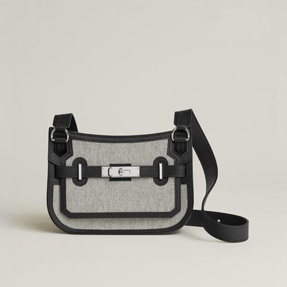 Hermes Jypsiere Mini Toile & Cuir Bag Cru