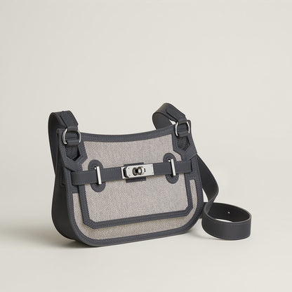  Hermes Jypsiere Mini Toile & Cuir Bag Cru
