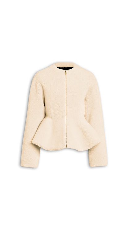 Alaïa Shearling Peplum Jacket