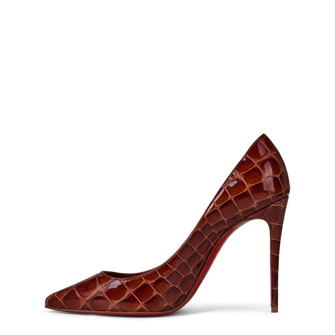  Kate 100mm Croc Pumps     Acajou