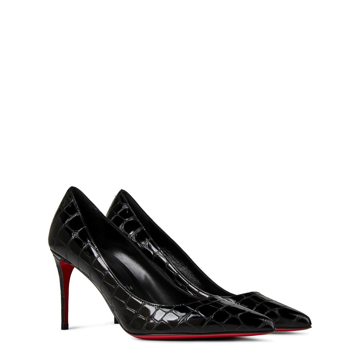  Kate 85mm Croc Pumps Black