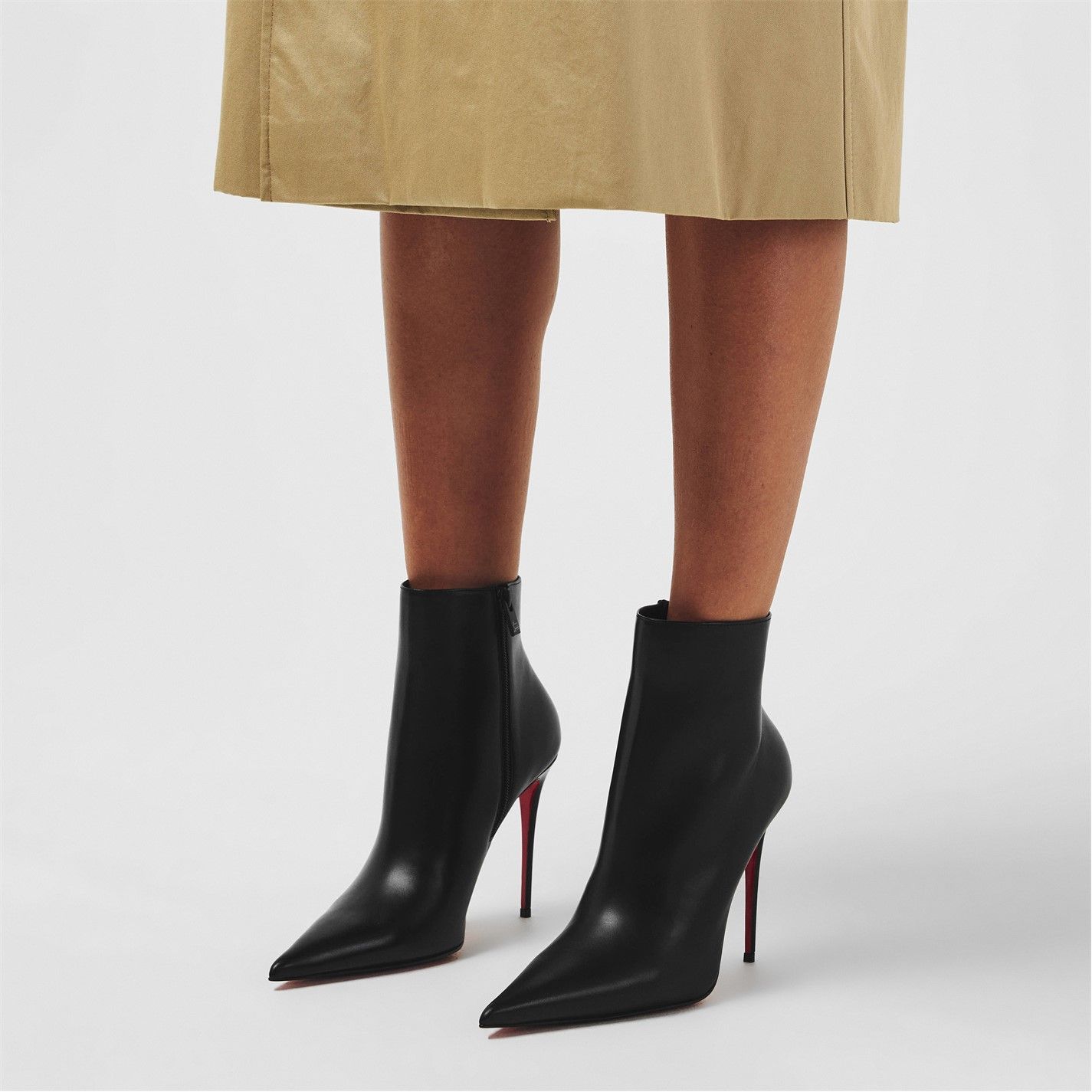  Kate Max Leather Ankle Boots 100mm Black