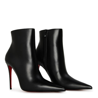  Kate Max Leather Ankle Boots 100mm Black