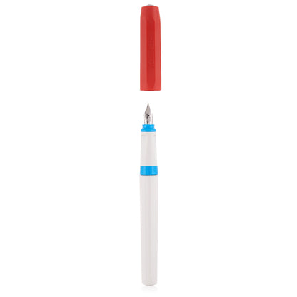 Kaweco Perkeo Retro Block Fine Nib Gray/Blue/Red Fountain Pen 10001826